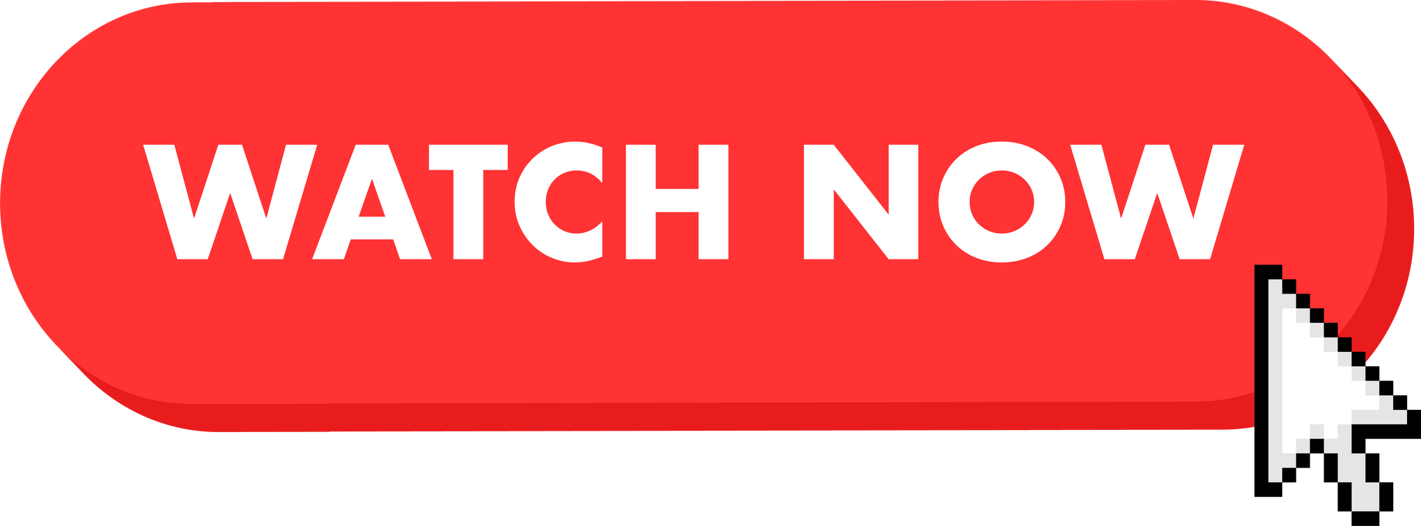 Set of Watch now button. Hand pointer clicking. Watch now web buttons